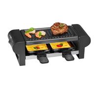 Clatronic Raclette | 2 Personnes | Mini Raclette avec surface de grill d’env. 20,5 x 10,5 cm | Pour griller et gratiner | Plaque de grill et poêlons antiadhésifs | 350 Watts | RG 3592