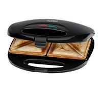 Clatronic ST 3477 Appareil à croque-monsieur, appareil à croque-monsieur avec plaques à croque-monsieur triangulaires (revêtement anti-adhésif), réglage automatique de la température, 750 watts, noir