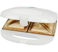 Clatronic, Appareil à Sandwich ST3813 Blanc - Plaques Triangulaires Antiadhésives, Poignée Calorifugée, Régulateur de Température Automatique, Système de Verrouillage Variable, 680-820W, 220-240V