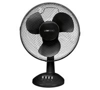 Clatronic Ventilateur de table/de bureau | Mini-ventilateur pour chambre, bureau, camping-car | très silencieux/très calme | oscillation/rotation | diamètre 30 cm | 3 vitesses | VL 3602 | noir