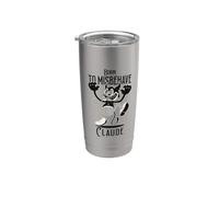CLAUDE - beau nom de garçon avec un petit démon mignon Gobelet isotherme en acier inoxydable double paroi