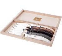 Claude Dozorme 2.13.001.20 Berlingot Coffret Hêtre 6 Couteaux Manche Panache Gris / Marron