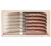 Claude Dozorme Cdozorme 3225 Coffret 6 Couteaux Steak Laguiole, 22 cm, INOX à Dents, Manche bubinga. Non garantis Lave-Vaisselle.