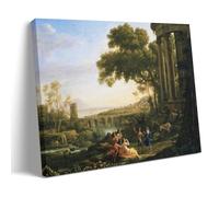 Claude Lorrain Poster décoratif sur toile représentant un paysage avec nymphe et satyre dansant - 50 x 75 cm