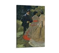 Claude Monet - Affiche à suspendre sur toile représentant un déjeuner sur l'herbe, à gauche, 40 x 60 cm
