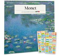 Claude Monet Calendrier 2026 - Calendrier mural 2026 de luxe Monet avec plus de 100 autocollants de rappel (cadeaux impressionnistes, fournitures de bureau)