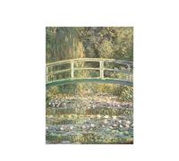 Claude Monet Imprimé nénuphars et pont japonais (30 cm x 40 cm) (vert), Vert, 30cm x 40cm