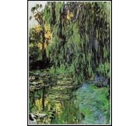 Claude Monet Kit de peinture diamant à faire soi-même en saule pleureur et nénuphar pour adultes, kit de peinture diamant 5D complet pour décoration d'intérieur