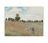 Claude Monet Kit de peinture par numéros pour adultes Motif champ de coquelicots près d'Argenteuil 1873