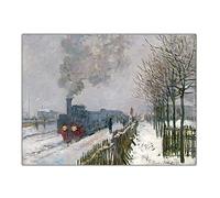 Claude Monet Kit de peinture par numéros pour adultes Train dans la neige ou la locomotive par Claude Monet Kit de peinture sur toile Cadeaux Arts Artisanat pour décoration d'intérieur