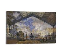 Claude Monet La Gare Saint Lazare Impressionniste Poster Impression sur toile Décoration d'intérieur 50 x 75 cm
