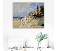 Claude Monet, la plage de Trouville, 1870, toile peinture à l'huile oeuvre affiche photo mur fond décor décoration de la maison 60x70cm (24x28in) cadre intérieur