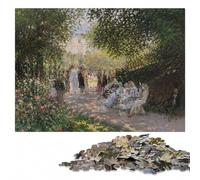 Claude Monet Parc Monceau Puzzle en Bois Coloré 1000 pièces pour Adultes | À la maison : Cadeau puzzle - repérage visuel pour garder le montage organisé en intérieur.