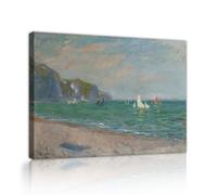 Claude Monet Paysage Marin Pourville Toile sur châssis, Plage de l Océan Affiche Réplique de Tableau Célèbre Prêt à Accrocher 70x105cm
