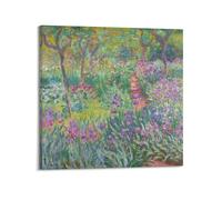 Claude Monet Peintures - (Le jardin de l'artiste à Giverny) - Impression sur toile - Art décoratif moderne - 50 x 50 cm