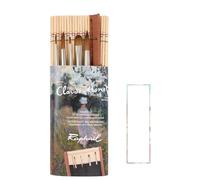 Claude Monet Pincelier Bambou Garni et Set de Mini-Pinceaux + 1 Carte
