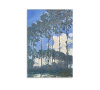 Claude Monet - Poplars on The River Epte Poster Impression sur toile Décoration d'intérieur 60 x 90 cm