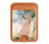 Claude Monet Porte-cartes magnétique pour iPhone 16 15 14 13 Pro Max Motif femme avec parasol, multicolore