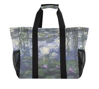 Claude Monet Sac de voyage imperméable réutilisable Motif nénuphars Pour voyage et gym Pour femme