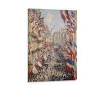Claude Monet - The Rue Montorgueil, 30 juin, poster imprimé sur toile pour décoration d'intérieur, chambre à coucher, décoration moderne, 50 x 75 cm