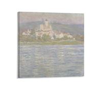 Claude Monet - Vétheuil, effet gris, impression esthétique sur toile, peinture murale moderne, décoration de chambre à coucher, 70 x 70 cm