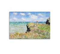 Claude Monet (Walk on The Falaise à Pourville, 1882) Poster décoratif Impression sur toile Décoration d'intérieur 30 x 45 cm