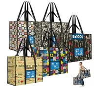 Claudi Home Lot de 5 Sacs Ultra résistants Démenagement 100l. Fermeture Éclair. Sangles Solides Doubles & Poche Frontale. Sport, vacances, voyages, stockage, camping, linge Sacs conçus pour durer