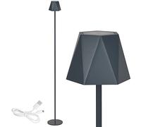 Clauss 10015 Lampadaire LED rechargeable par USB sans fil avec variateur d'intensité en métal pour intérieur et extérieur IP54 Gris