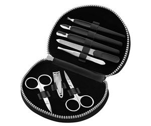 Clauss rond étui de manucure, Noir - 8 pièces