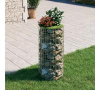 Claustra Exterieur,Poteau à gabion circulaire Acier galvanisé Ø50x100 cm pour balcon, extérieur, feuilles de lierre artificiel