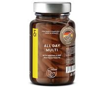 CLAV® All Day Multi, 30 vitamines A-Z avec extraits de plantes, 120 gélules | Pour l'énergie & le système immunitaire, avec OPC de raisin, grenade & MSM, testé en laboratoire, en bocal ambré, vegan