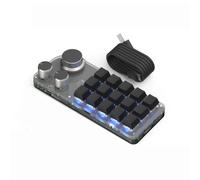 Clavier à 15 touches, compatibilité puissante, portable, utilisation à une main, noir, Bluetooth, mécanique, facile à utiliser, convient pour les jeux de bureau, le travail d'édition (noir)