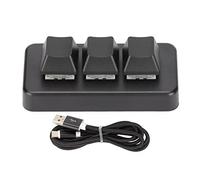 Clavier à 3 Touches, ABS RVB rétroéclairé Mini Clavier à Interface USB à 3 Touches Programmable Mécanique Plug and Play Macro Clavier pour Ordinateur (Noir)