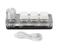 Clavier à 3 Touches, Mini Clavier Mécanique à 3 Touches, Clavier De Jeu Blanc Programmable d'une Seule Main pour Les Jeux De Bureau, la Musique, Le Contrôle Industriel