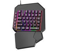 - Clavier à main - Clavier de jeu portable, console lumineuse LED | Boutons mécaniques de réponse rapide, manette de jeu filaire compacte, design léger pour une utilisation en voyage