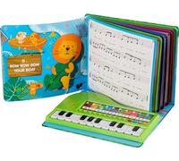 Clavier à Touches Lumineuses Funkey pour Enfants et Tout-Petits dès 3 Ans - Livre de Musique Illustré pour Chanter et Jouer avec 10 Chansons et 10 Sons - Jouet Musical Instrument