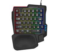 Clavier à Une Main, Petit Clavier, Clavier de Jeu pour Tablette, rétroéclairé, Portable, Robuste, Facile à Utiliser, Pratique, Utilisation Polyvalente pour Ordinateur, 22 x 17 x 3 cm, Noir, Blanc
