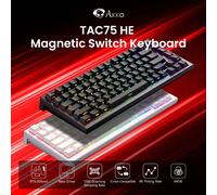 Clavier Akko TAC75 HE 75% avec interrupteurs magnétiques à déclenchement rapide 0,005 mm, ARGB, taux de polling 8K, clavier mécanique filaire pour jeux e-sport Black Glare