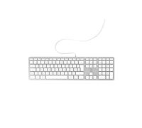 Clavier allemand QWERTZ filaire pour Mac - blanc et argenté