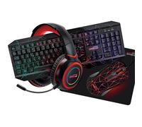 Clavier Amstrad AZERTY Français rétroéclairé Hunters Pack Noir/Rouge
