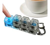 Clavier Anti-Stress | 1 Bouton Lumineux - Porte-clés de 7,5 x 2 x 3 cm - Jouet Anti-Stress Transparent avec lumières colorées | Idéal pour Adultes, Filles, Sac à Dos de Voyage, école, Bureau