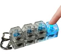 Clavier Anti Stress, Clavier Anti Stress pour Adultes, Décompression Jouet Cliquez sur Le Bouton, Jouet Antistatique avec Clavier à 4 Boutons, Transparent, avec Lumière et Réaliste (1PC)