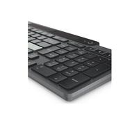 - Clavier - auto-rechargeable - sans fil - Bluetooth 5.1 - US avec le symbole de l'euro - noir - boîtier marron