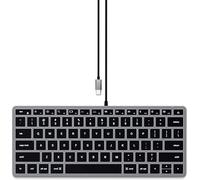 Clavier Avec Câble Slim W1 Rétroéclairé, Qwerty Anglais, Clavier Lumineux Usb-C Pour Macbook Pro/Air, Ipad Pro/Air, Mac Mini, Imac Et Plus ¿ Gris Sideral, Disposition Us