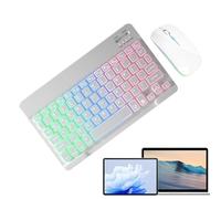 Clavier avec lumière d'arrière-plan - Ensemble de souris sans fil avec modes de couleur, dispositifs d'entrée ergonomiques | Éclairage clé coloré pour ordinateur portable Note à carnet d'étude Place d