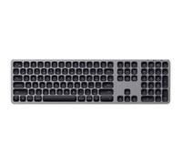 Satechi Clavier sans Fil en Aluminium avec Pavé Numérique QWERTY US, Clavier Bluetooth pour MacBook Air & Pro M5 M4, PC Portable, Tablette, iPad et Plus