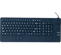Clavier avec trackpad en silicone rigide étanche USB noir Azerty