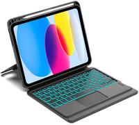 Clavier avec Trackpad pour iPad A16 11 EME Generation 2025/10 EME Generation 10.9"" 2022, Combo Touch AZERTY Français Clavier Détachable avec Pavé Tactile pour iPad A16 11 Pouces 2025, Blanc