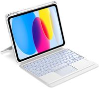 Clavier avec Trackpad pour iPad A16 11 EME Generation 2025/10 EME Generation 10.9"" 2022, Combo Touch AZERTY Français Clavier Détachable avec Pavé Tactile pour iPad A16 11 Pouces 2025, Blanc