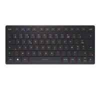 Clavier compact 2,4 GHz, Bluetooth 5.0 et filaire - CHERRY KW 9200 MINI - Rechargeable - Noir
